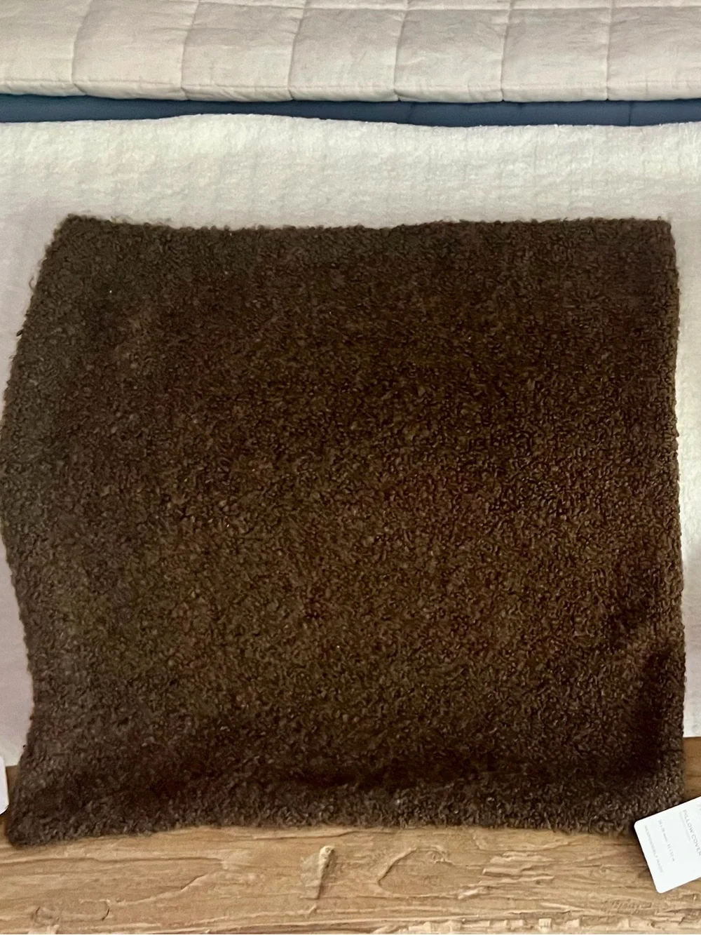 Pottery Barn Chocolate Brown Pillow Cover 20x20 Boucle NWT Rare Cover Only